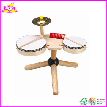 2014 Vente Chaude En Bois Enfants Tambour Jouet, Nouveau Mode Enfants Tambour Jouet, Haute Qualité Bébé En Bois Tambour Jouet W07j002